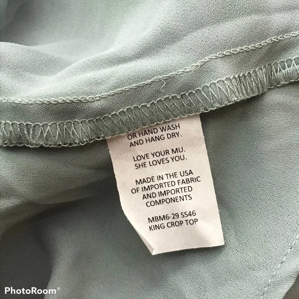 SMYM King Crop Top in Silver Sage NWOT - Picture 4 of 5